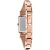 Bulova Ladies’ Classic Diamond Dial Quartz Stainless Steel Watch, Rectangle, Mother-of-Pearl(Rose Gold)