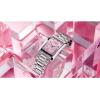 Bulova Ladies’ Classic Diamond Two-Tone Stainless Steel 3-Hand Quartz Watch, Rectangle(Silver/ Pink Dial)