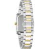 Bulova Ladies’ Classic Diamond Two-Tone Stainless Steel 3-Hand Quartz Watch, Rectangle(Two-Tone Gold)