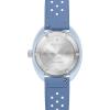 Bulova Oceanographer Snorkel Amazon Exclusive Ceramic Case and White Perforated Rubber Strap Watch, Day Date 100M WR(Blue Whale)