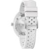 Bulova Oceanographer Snorkel Amazon Exclusive Ceramic Case and White Perforated Rubber Strap Watch, Day Date 100M WR(Gold Tone)