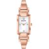 Bulova Ladies’ Classic Diamond Dial Quartz Stainless Steel Watch, Rectangle, Mother-of-Pearl(Rose Gold)