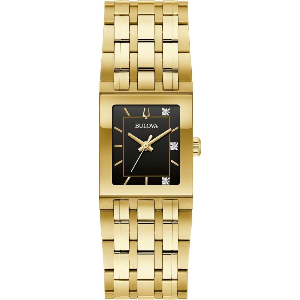 imageBulova Marc Anthony Ladies Modern Quadra Diamond Gold Stainless Steel WatchBlack Dial Style97P167