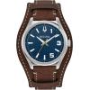 Bulova Marc Anthony Sport Strap Quartz Watch, Stainless Steel, Sapphire Crystal(Blue and Brown)