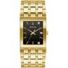 Bulova Marc Anthony Mens Modern Quadra Diamond Gold Stainless Steel Watch,Black Dial, Style:97D132
