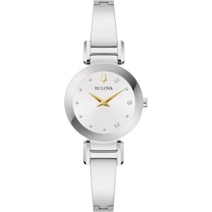 Bulova Marc Anthony Ladies Modern Diamond Stainless Steel Bangle Bracelet Watch(Stainless Steel)