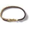 Bulova Jewelry Men’s Classic Double Wrap Leather and Box Chain Bracelet(Brown Leather)