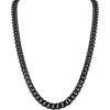 Bulova Jewelry Men’s Latin Grammy 10mm Brushed and Polished Gunmetal Curb Chain Stainless Steel Necklace, Length 24″ Style:BVC1069-GRSTNA
