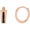 Bulova Jewelry Men’s Latin Grammy 14k Rose Gold Plated Sterling Silver with Black Diamonds Hoop Earrings, Style:BVE1007-RSAA
