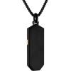 Bulova Jewelry Men’s Latin Grammy Black and Rose Stainless Steel, Cross Inlay with Diamond Accent Dog Tag Pendant, Round Box Link Chain Necklace,Length 24″-26″ Style: BVC1076-B4STQ7