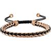 Bulova Jewelry Men’s Latin Grammy Rose Tone Stainless Steel Links Braided with Black Cord Bolo Bracelet Style:BVB1009-RBSTNA