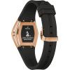 Bulova Latin Grammy Gemini Quartz Rose Gold Stainless Steel Accent with Curved Mineral Crystal and Black Silicone Strap Watch, Ladies