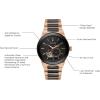 Bulova Latin Grammy Modern Millenia Automatic Two-Tone Stainless Steel Watch,Open Heartbeat Aperture,Exhibition Case Back,Black Dial, (Model:98A236)