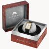 Bulova Men’s Frank Sinatra My Way Leather Strap Watch(Gold Tone/ Black Strap)