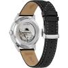 Bulova Men’s Frank Sinatra ‘Summer Wind’ 3-Hand Date Automatic with Textured Leather Strap(Black/Silver)