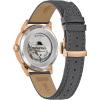 Bulova Men’s Frank Sinatra ‘Summer Wind’ 3-Hand Date Automatic with Textured Leather Strap(Grey/ Rose Gold)