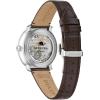 Bulova Men’s Frank Sinatra ‘The Best is Yet to Come’ 3-Hand Swiss Automatic Date Watch, 42-Hour Preserve, Sapphire Crystal(Brown Strap/Silver/ Gray Dial)