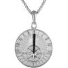 Bulova Men’s Jewelry Rhodium-Plated Sterling Silver Silver-Tone Pendant, 7 Full-Cut Black Diamonds Totaling 0.17 Cttw. Rounded Box Link Chain Necklace Adjusts From 24″ To 26″ Style: BVP1058-WSAA