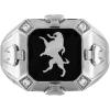 Bulova Men’s Jewerly Crest of Bohemia Rhodium Plated Sterling Silver and Black Enamel Ring, 4 Diamonds, Signature Tuning Fork(10)