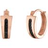 Bulova Jewelry Men’s Latin Grammy 14k Rose Gold Plated Sterling Silver with Black Diamonds Hoop Earrings, Style:BVE1007-RSAA