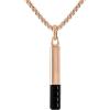 Bulova Jewelry Men’s Latin Grammy Rose Gold Stainless Steel Bar Shaped Amulet Pendant, Inlay Black Spinel,Rose Tone Stainless Steel Rounded Box Link Chain Necklace Style:BVC1074-RSTBSP