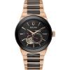 Bulova Latin Grammy Modern Millenia Automatic Two-Tone Stainless Steel Watch,Open Heartbeat Aperture,Exhibition Case Back,Black Dial, (Model:98A236)