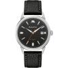 Bulova Men’s Frank Sinatra ‘Summer Wind’ 3-Hand Date Automatic with Textured Leather Strap(Black/Silver)