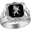 Bulova Men’s Jewerly Crest of Bohemia Rhodium Plated Sterling Silver and Black Enamel Ring, 4 Diamonds, Signature Tuning Fork(11)