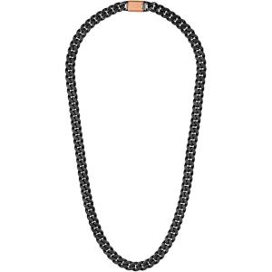 Bulova Jewelry Men’s Latin Grammy 10mm Brushed and Polished Gunmetal Curb Chain Stainless Steel Necklace, Length 24″ Style:BVC1069-GRSTNA