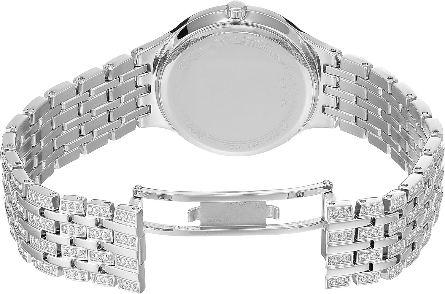 imageBulova Ladies Crystal Phantom Stainless Steel 2Hand Quartz Watch 440 Crystals and Pave Dial Style 96L243