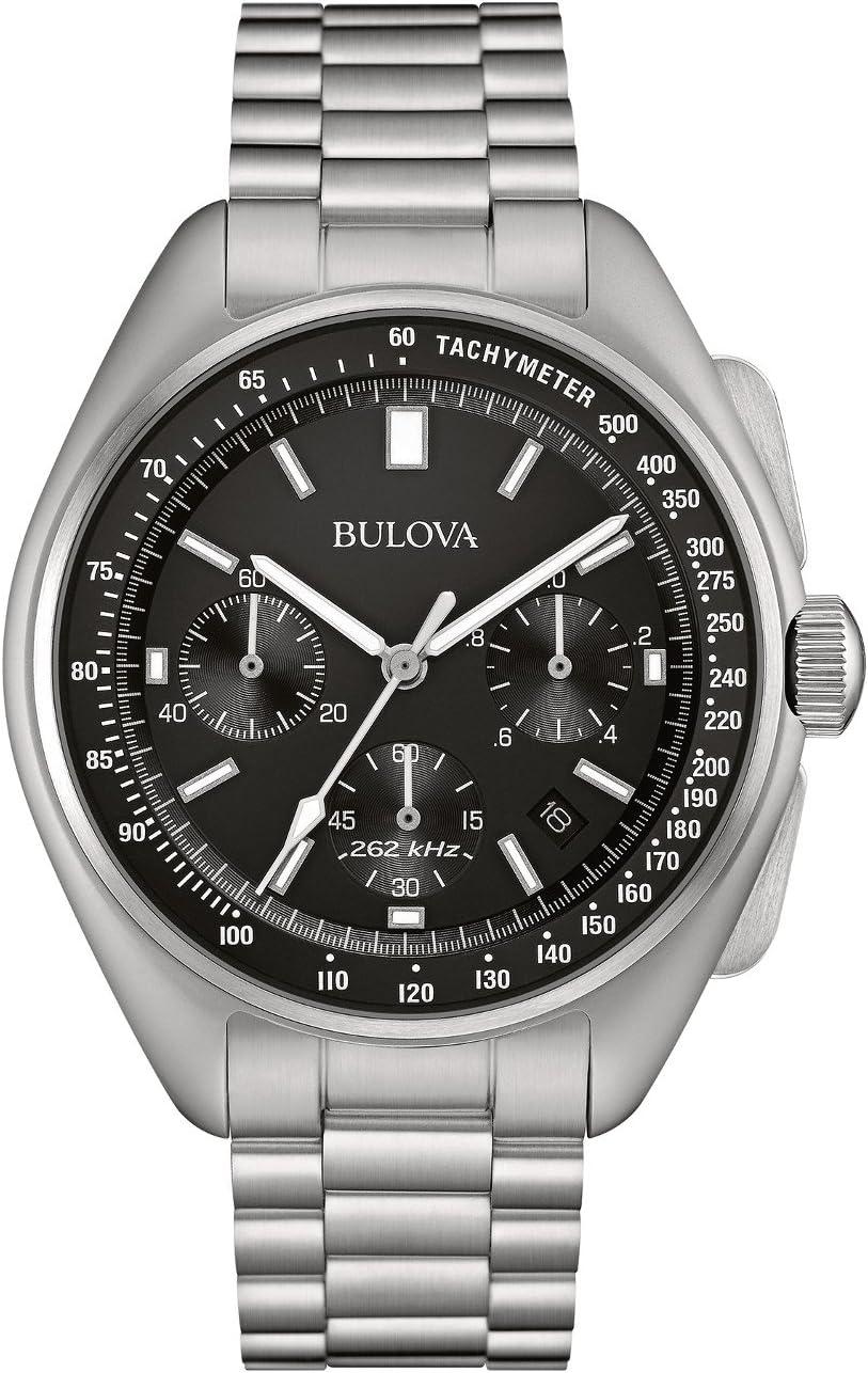 imageBulova Mens Archive Series Lunar Pilot 6Hand Chronograph High Performance Quartz Stainless Steel Sapphire Crystal Style 96B258