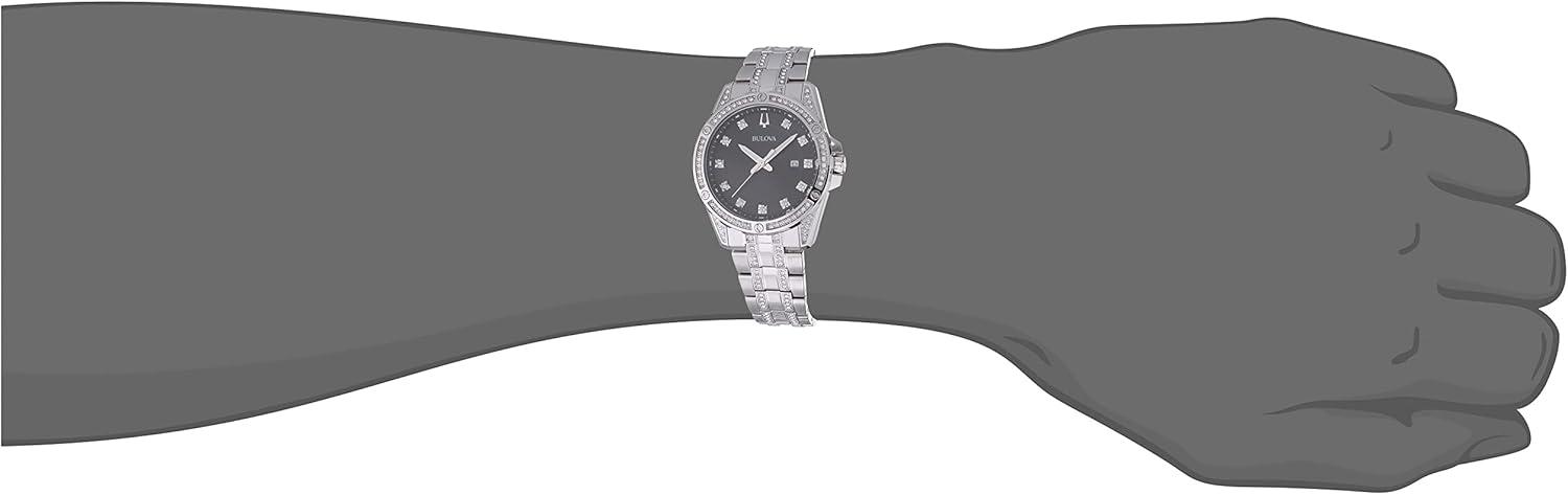 imageBulova Mens Crystal Accented Gift Set with 3Hand Date Quartz Watch and Dog Tag Box Chain NecklaceStainlessBlack