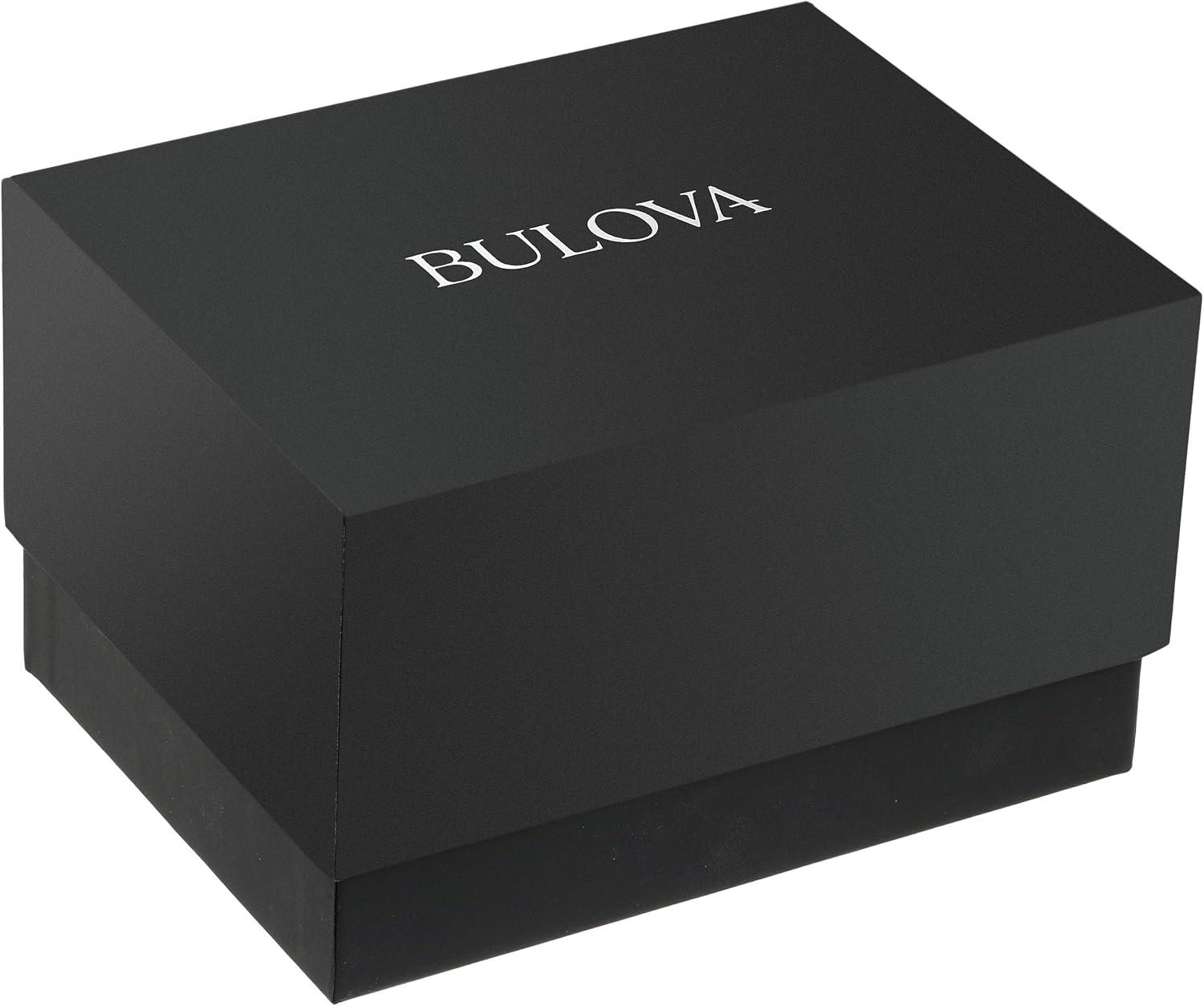 imageBulova Mens Crystal Accented Gift Set with 3Hand Date Quartz Watch and Dog Tag Box Chain NecklaceStainlessBlack