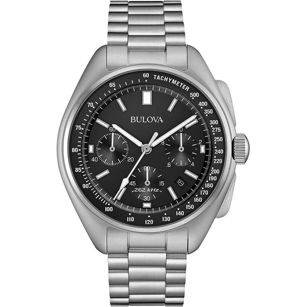 imageBulova Mens Archive Series Lunar Pilot 6Hand Chronograph High Performance Quartz Stainless Steel Sapphire Crystal Style 96B258