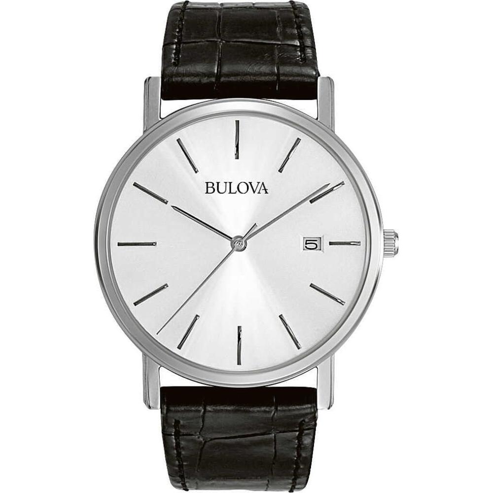 imageBulova Mens Classic 3Hand Calendar Date Quartz Leather Strap Watch Buckle 37mm