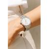 Bulova Ladies’ Classic Crystal Stainless Steel 3-Hand Quartz Watch, White Mother-of-Pearl Dial Style: 96M144