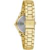 Bulova Ladies’ Crystal Stainless Steel 3-Hand Quartz Watch, White Mother-of-Pearl Dial(Gold)