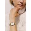 Bulova Ladies’ Crystal Stainless Steel 3-Hand Quartz Watch, White Mother-of-Pearl Dial(Gold)