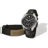 Bulova Men’s Archive Series Lunar Pilot 6-Hand Chronograph High Performance Quartz Stainless Steel and Black Nylon Strap Watch Set, Sapphire Crystal Style: 96B251