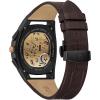 Bulova Men’s CURV High Performance Quartz Black and Rose Gold-Tone Stainless Tonneau Shape Case,Brown Leather Strap Watch, 5-Hand Chronograph, Sapphire Crystal Style: 98A264