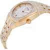Bulova Men’s Crystal Phantom 3-Hand Date Quartz Cushion Shaped Case Watch, Pave Crystal Dial, 40mm(Gold Tone)