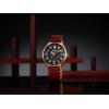 Bulova Men’s Frank Lloyd Wright Automatic ‘USONIA’ Style Gold Stainless Steel Case and Burgundy Leather Strap Watch, 3-Hand Quartz Style:97A192
