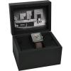 Bulova Men’s Frank Lloyd Wright Limited Edition ‘Ennis House’ Silver Stainless Steel Watch, Grey Leather Strap Watch, Textured Medallion Grey Pattern Dial, 3 Hand (Model: 96A314)