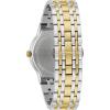 Bulova Men’s Multi-Function 3-Hand Quartz Watch with Diamond Dial, Edge to Edge Crystal(Two Tone Gold/Blue Dial)