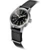 Bulova Milatary Hack 3 Hand Quartz Watch, Black Dial and Black Leather NATO Strap, (Model:96A219)