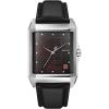 Bulova Frank Lloyd Wright ‘December Gifts’ Stainless Steel 3-Hand Quartz Dial, Black Leather Strap Style: 96A223