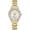Bulova Ladies’ Crystal Phantom 3-Hand, Small Second Hand Quartz Watch, Mother-of-Pearl Dial(Gold Tone)