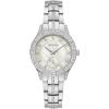 Bulova Ladies’ Crystal Phantom 3-Hand, Small Second Hand Quartz Watch, Mother-of-Pearl Dial(Stainless Steel)