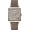 Bulova Men’s Frank Lloyd Wright Limited Edition ‘Ennis House’ Silver Stainless Steel Watch, Grey Leather Strap Watch, Textured Medallion Grey Pattern Dial, 3 Hand (Model: 96A314)