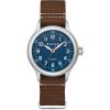 Bulova Men’s Military A11 Stainless Steel 3-Hand Hack Automatic Watch, Brown Leather Strap and Blue Dial Style: 96A282